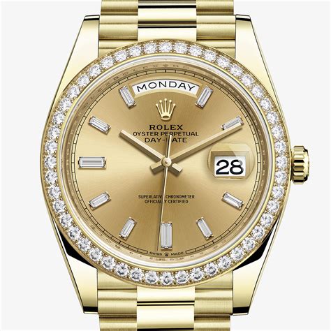 rolex day date 40 gold diamond price|Rolex Day-Date 40mm price.